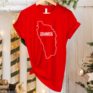 Dominica Plattegrond Dominicaanse grens Line Outli T-shirt