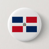 Dominica Republic Flag Ronde Button 5,7 Cm (Voorkant)