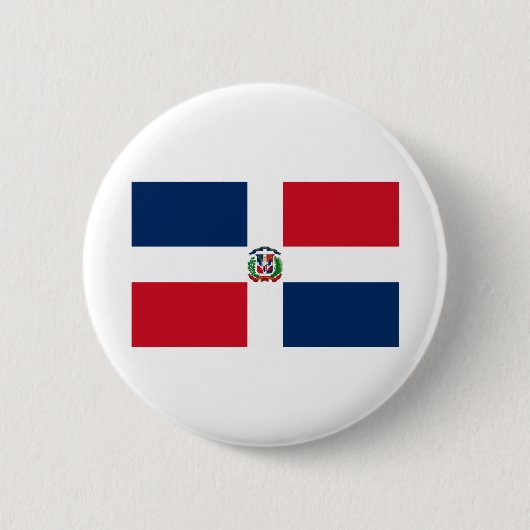 Dominica Republic Flag Ronde Button 5,7 Cm (Voorkant)