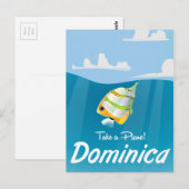 Dominica retro reisposter. briefkaart (Voorkant / Achterkant)