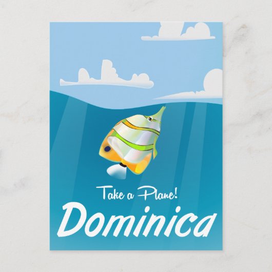 Dominica retro reisposter. briefkaart (Voorkant)