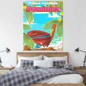 Dominica retro reisposter. canvas afdruk (Insitu (Slaapkamer))