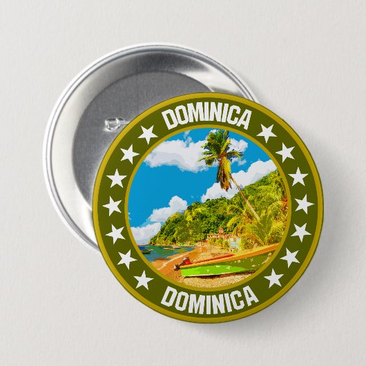 Dominica Ronde Button 7,6 Cm (Voorkant /achterkant)
