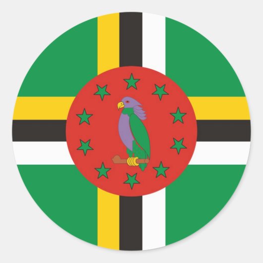 Dominica Ronde Sticker (Voorkant)