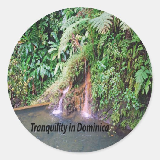 Dominica Ronde Sticker (Voorkant)
