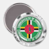 Dominica Round Emblem Magneet (Voorkant / Achterkant)