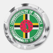 Dominica Round Emblem Magneet (Voorkant)