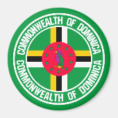 Dominica Round Emblem Magneet (Voorkant)