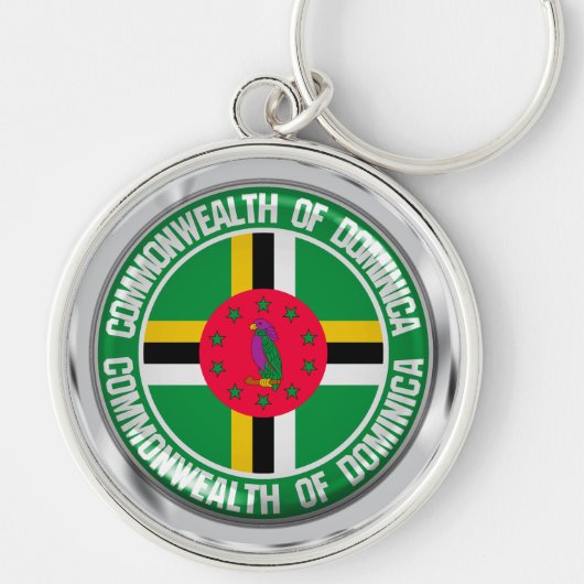 Dominica Round Emblem Sleutelhanger (Voorkant)