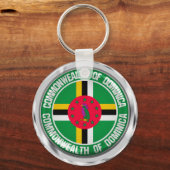 Dominica Round Emblem Sleutelhanger (Voorkant)