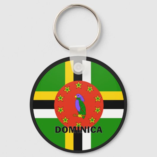 Dominica Roundel kwaliteitsvlag Sleutelhanger (Voorkant)
