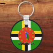 Dominica Roundel kwaliteitsvlag Sleutelhanger (Voorkant)