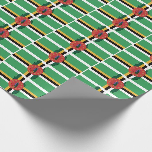 DOMINICA | Sisserou Parrot | DOMINICAANSE vlag Cadeaupapier (Hoek)