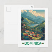Dominica Travel Art Vintage Briefkaart (Voorkant / Achterkant)