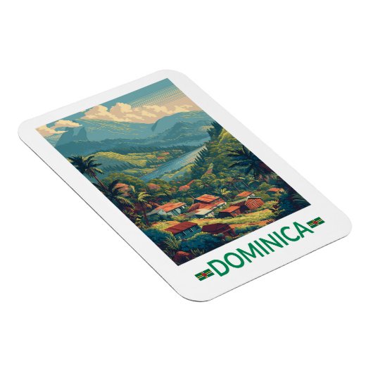 Dominica Travel Art Vintage Magneet (Rechterzijde)