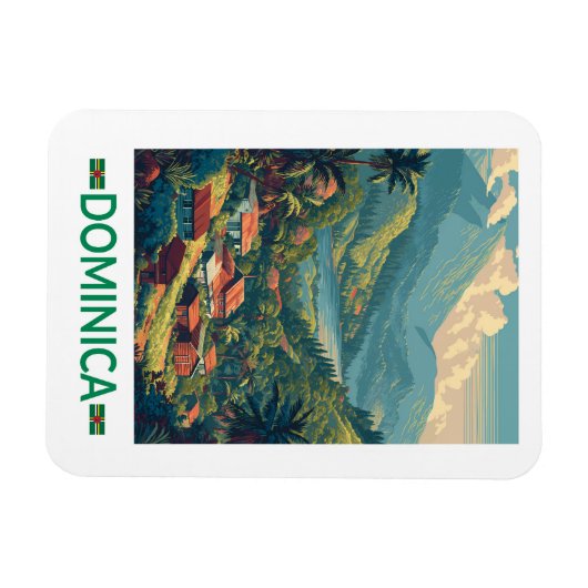 Dominica Travel Art Vintage Magneet (Horizontaal)