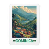 Dominica Travel Art Vintage Magneet (Verticaal)