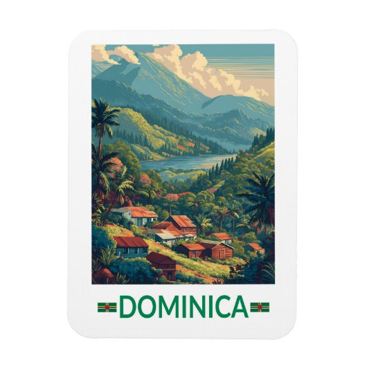 Dominica Travel Art Vintage Magneet (Verticaal)