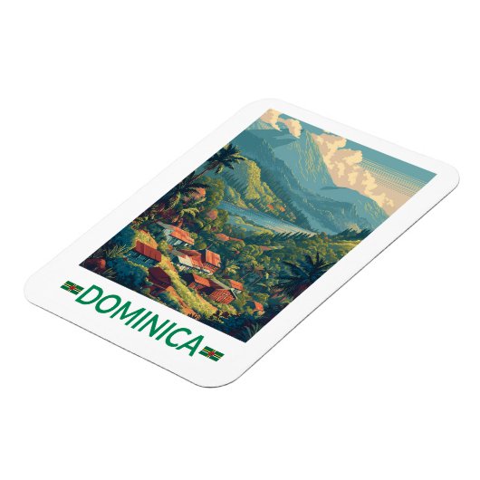 Dominica Travel Art Vintage Magneet (Linkerzijde)