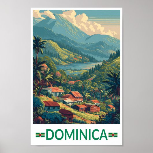 Dominica Travel Art Vintage Poster (Voorkant)