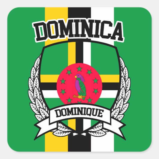 Dominica Vierkante Sticker (Voorkant)