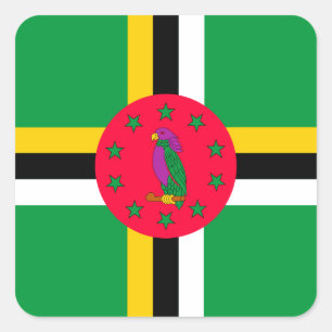 Dominica Vierkante Sticker