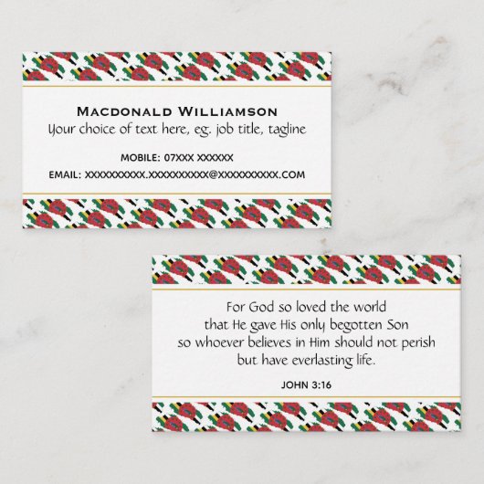 DOMINICA VISITEKAARTJE (Voorkant / Achterkant)