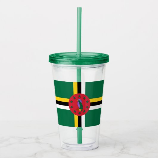 Dominica-vlag Acryl Drinkbeker (Voorkant)