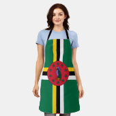 Dominica vlag All-Over Print Apron Schort (Gedragen)