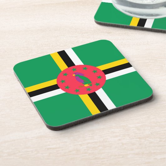 Dominica-vlag Bier Onderzetter (Linkerzijde)