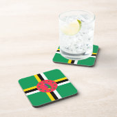Dominica-vlag Bier Onderzetter (Rechterzijde)