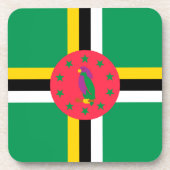 Dominica-vlag Bier Onderzetter (Voorkant)