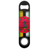 Dominica vlag borstelslag, nationale vlag speed flessenopener (Achterkant)