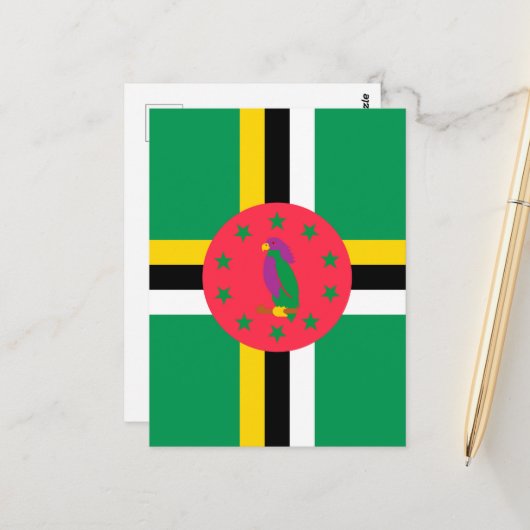 Dominica-vlag Briefkaart (Voorkant / Achterkant in situ)