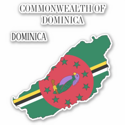 Dominica Vlag Charmante Patriottische Kaart Sticker (Voorkant)