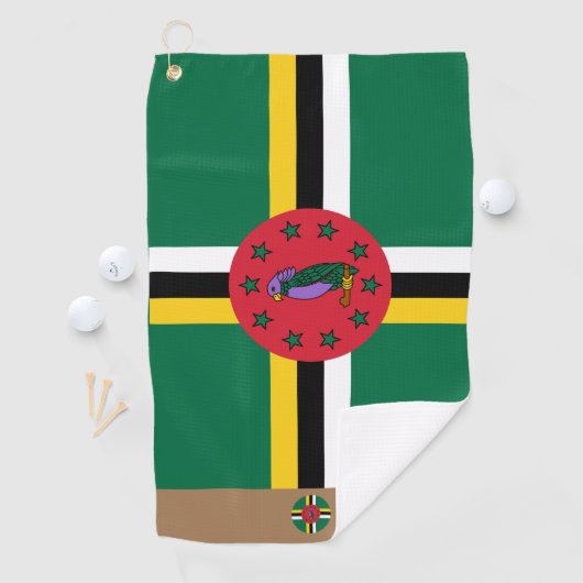 Dominica vlag & Dominica monogrammed Golf handdoek (Insitu)