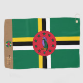 Dominica vlag & Dominica monogrammed Golf handdoek (Horizontaal)