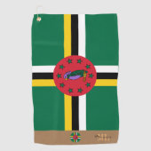 Dominica vlag & Dominica monogrammed Golf handdoek (Voorkant)