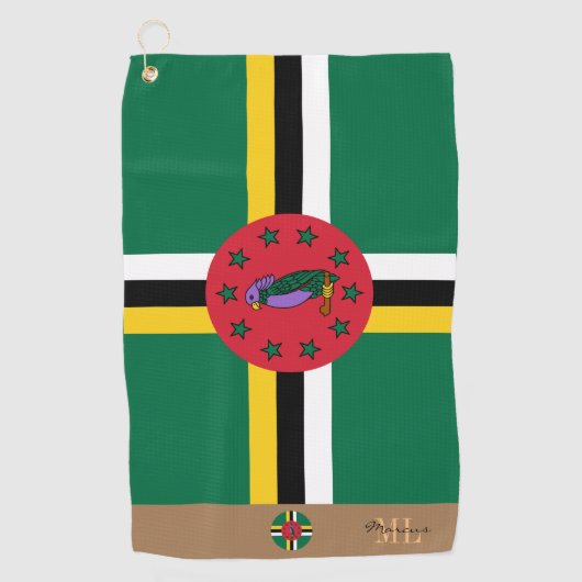 Dominica vlag & Dominica monogrammed Golf handdoek (Voorkant)