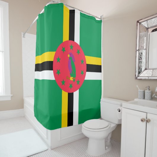 Dominica-vlag Douchegordijn (In situ)