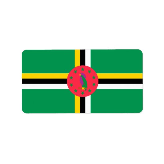 Dominica-vlag Etiket (Voorkant)