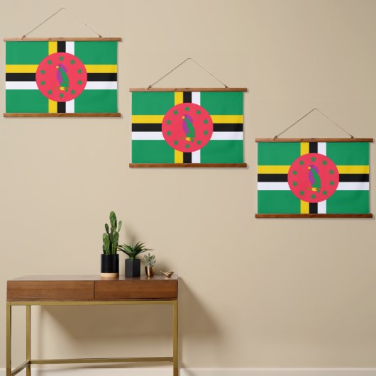 Dominica-vlag Hangend Wandkleed (Asymmetrisch)