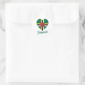 Dominica Vlag Hart Ronde Sticker (Tas)