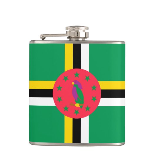 Dominica-vlag Heupfles (Voorkant)