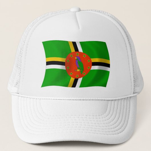 Dominica Vlag Hoed Trucker Pet (Voorkant)