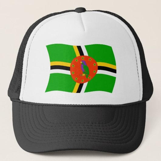 Dominica Vlag Hoed Trucker Pet (Voorkant)