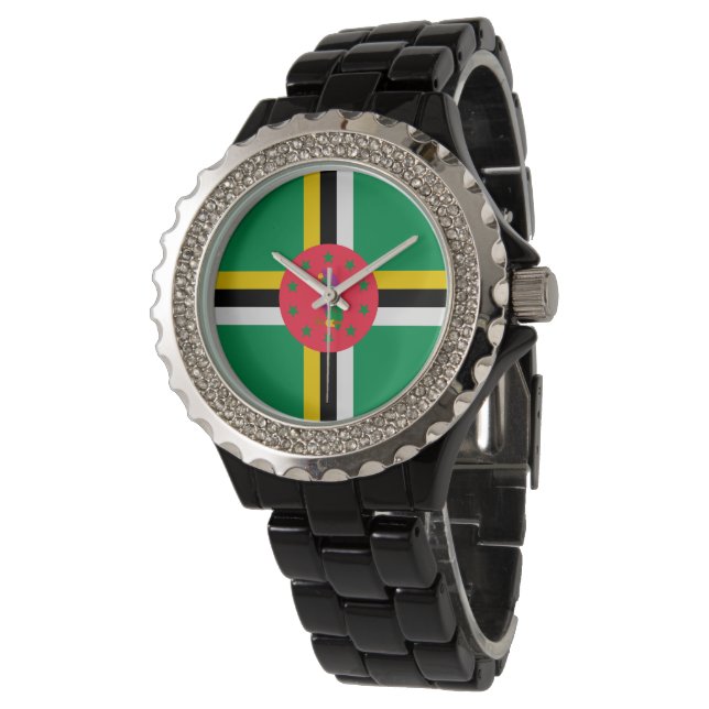 Dominica-vlag Horloge (Gekanteld)