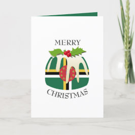 DOMINICA-VLAG | kerstpudding | feestelijk Feestdagen Kaart