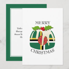 DOMINICA-VLAG | kerstpudding | feestelijk Feestdagenkaart