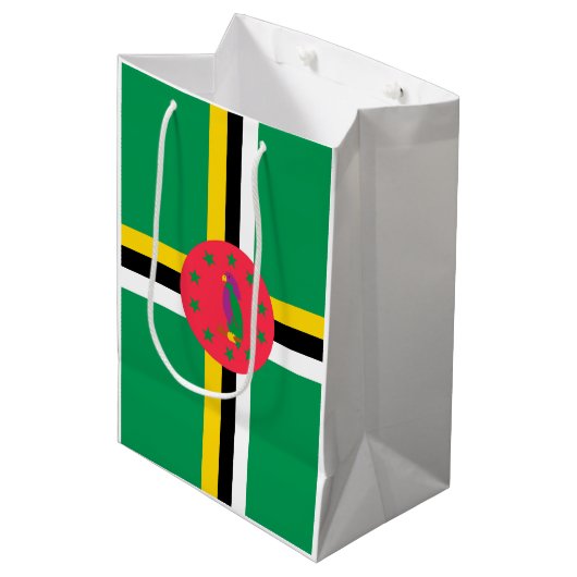 Dominica-vlag Medium Cadeauzakje (Voorkant Gekanteld)